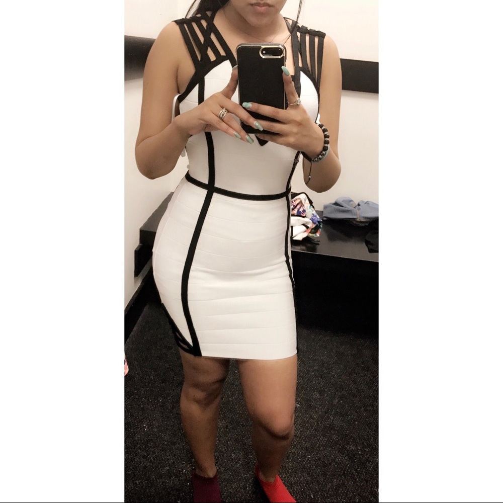 White Bebe bandage dress
